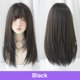 thumbnail image 1 of Peluca larga recta negra con flequillo y gorro de peluca, cabello humano sin pegamento, pelucas sintéticas en capas naturales de 22 pulgadas, 1 of 8