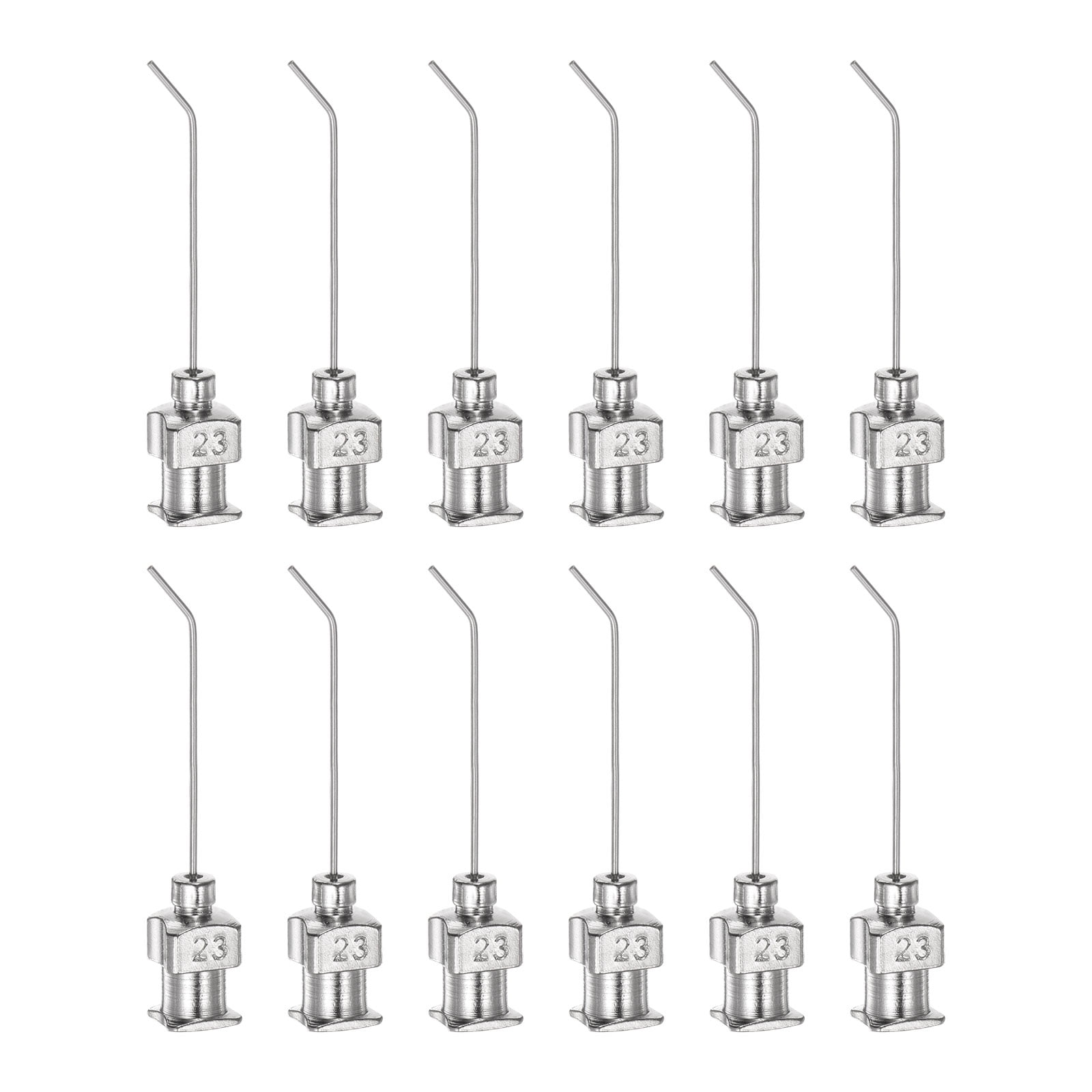 12pack Dispensing Needles, 23G 1" Stainless Steel Blunt Tip Bent