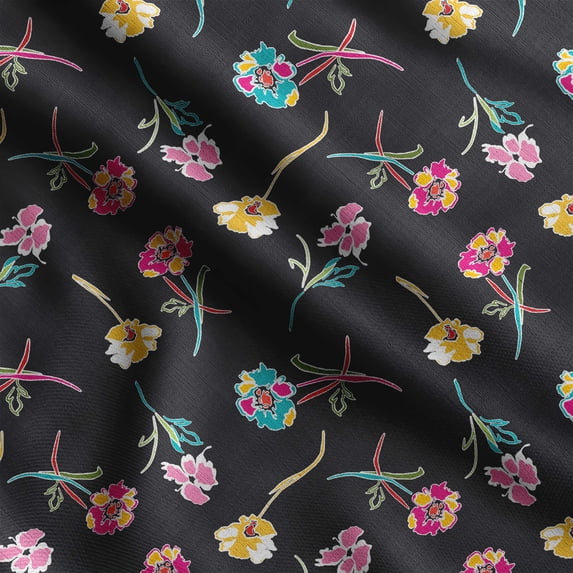 Soimoi Floral Print,Cotton Cambric, Quilting Fabric Sold by The Yard 42 Inch Wide, Medium Weight Cotton Fabric, SewingSupplies,Yellow
