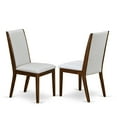 thumbnail image 3 of Round Dining Table Set 3pc - Kitchen Table & 2 Linen Fabric Chairs - Grey Modern Design, 3 of 5