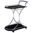 thumbnail image 4 of Coaster Chariot de Service II-CO avec 2 Tablettes en Verre, Chrome et Noir, 4 of 9