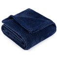 thumbnail image 2 of PAVILIA Soft Fleece Navy Blue Throw Blanket for Couch Lightweight Plush Warm Blankets for Bed Fuzzy Cozy Flannel Blanket Throw for Sofa Travel Jacquard Pattern Navy Blue 50x60 inch, 2 of 5