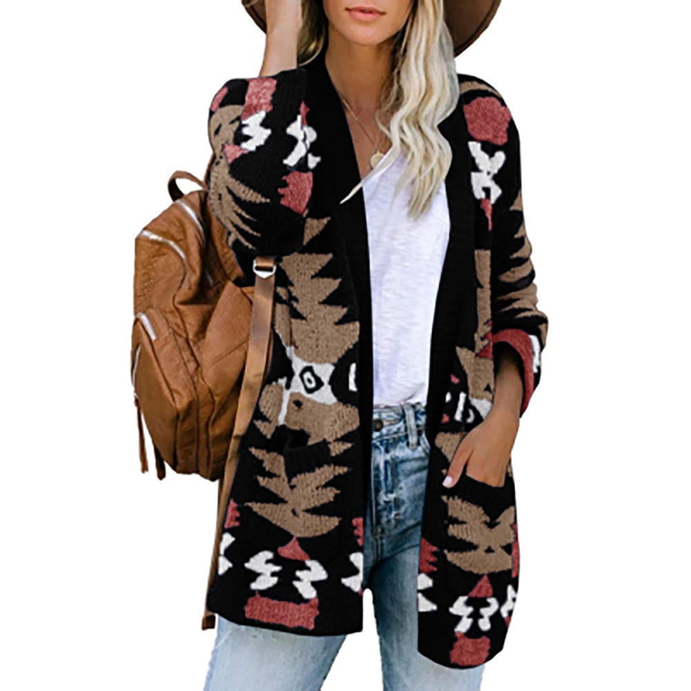 Yobecho Women's Bohemian Cardigan Aztec 