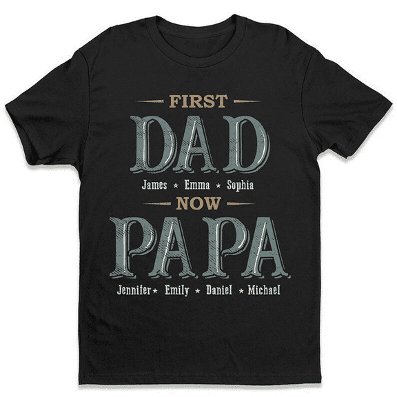 Custom Grandpa Shirt First Dad Now Grandpa Tshirt Est 2025 Family Gift Tee