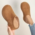 thumbnail image 3 of Women's Slip-On Platform Mule Clogs, Faux Suede Wedge Comfort Shoes, Casual Backless Loafers, 3 of 6