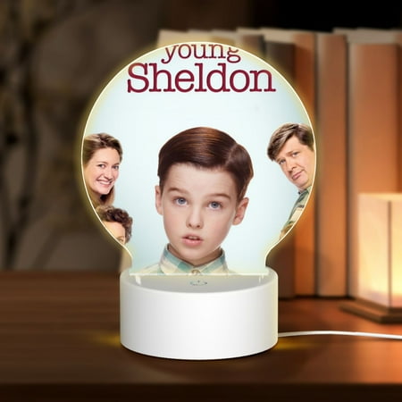 

Young Sheldon Season Round Acrylic Night Light USB Cable LED Lamp Base with Touch Control Adjustable 3 Light Modes Nightlight Decorative