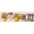 thumbnail image 5 of Dundee Deco's Peel and Stick Wallpaper Border - Floral Yellow Purple Flowers in Pots Wall Border Retro Design, 15 ft x 7 in, Self Adhesive, 5 of 6