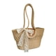 thumbnail image 1 of Bolso de mano tejido ligero, ideal para ir de compras, viajar, ir a la calle o para el verano. Caqui, 1 of 9