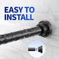thumbnail image 4 of Shower Curtain Rod  1" Diameter Heavy Duty Tension Non Slip Adjustable 28-74 Inch No Drilling Rods Spring For Bathroom Stall Rust Black, 4 of 7