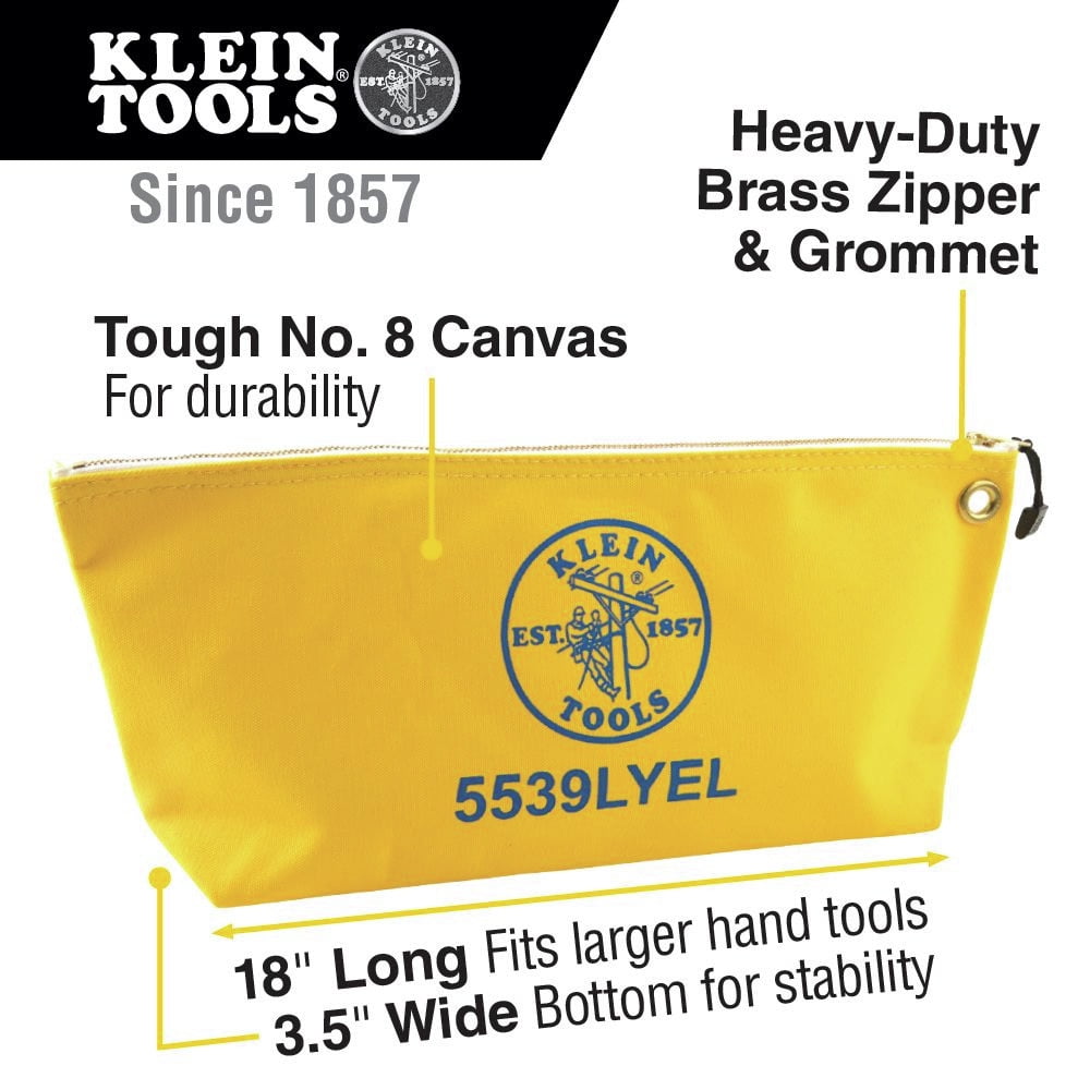 Klein Tools-5539LYEL Canvas Tool Bag with Zipper, Yellow