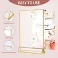 thumbnail image 3 of Vensio -6 Pack Vertical Acrylic Sign Holders 4x6 Inch with Gold Border, Elegant Table Number Stands for Weddings and Banquets, Clear Menu and Flyer Display Frames, 3 of 9