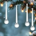 thumbnail image 4 of QHUDLV 6 Pcs Christmas Tree Ornaments,Clear Acrylic Hanging Teardrop Ornaments,Crystal Chandelier Drop Pendant Decorations for Christmas Tree Winter Party Supplies, 4 of 9