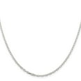 thumbnail image 2 of 925 Sterling Silver Cable Chain Styles Necklace 2.2 mm Diamond-cut Long Link 20 inch, 2 of 4