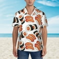 thumbnail image 4 of Fotbe Sushi Roll Hawaiian Shirt For Men Unisex Summer Beach Casual Short Sleeve Cotton Linen Button Down Shirts-X-Large, 4 of 9