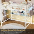 thumbnail image 6 of Full Size Metal Loft Bed Frame with Desk and Led Lights and Charging Station, Full Loft Bed Frame Safety Guard & Ladder for Bedroom, No Box Spring Needed, White, 6 of 9