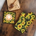 thumbnail image 5 of Sunflower Kitchen Oven Mitt and Pot Holder Sets 2 Pcs for Baking, Cooking and Grilling, Heat Resistant Up To 392 °F, 5 of 7