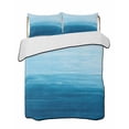 thumbnail image 2 of Quilts King Size, Sky Blue Ombre Soft Comforter Bedding Set for Bed, Modern Abstract Art Ocean Oil Painting Lightweight Quilted Bedspread with Pillow Cover(2 Pieces) for All Season, 96x106 Inch, 2 of 6