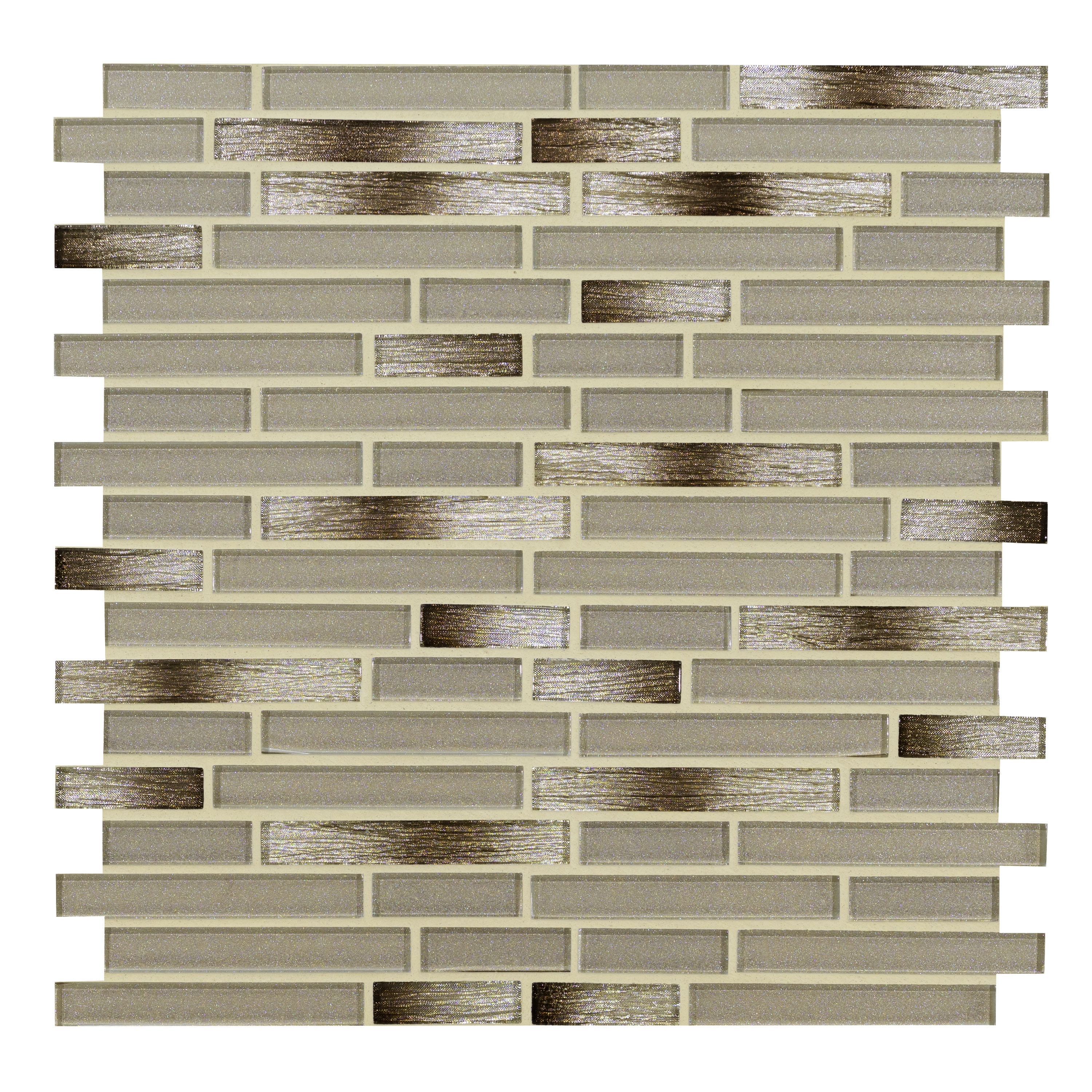 MSI Champagne Blend Interlocking 11.75 in. x 12 in. x 6mm Glass Mesh-Mounted Mosaic Tile (14.7 sq. ft./Case)