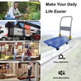thumbnail image 5 of Dolly, Foldable Platform Push Hand Truck Cart, 880 lbs. Weight Capacity, 2 Swivel Brake Wheels, Blue Hand Truck,Metal Furniture Dolly, Auto Parts & Transport Hand Trucks & Dollies, 5 of 16