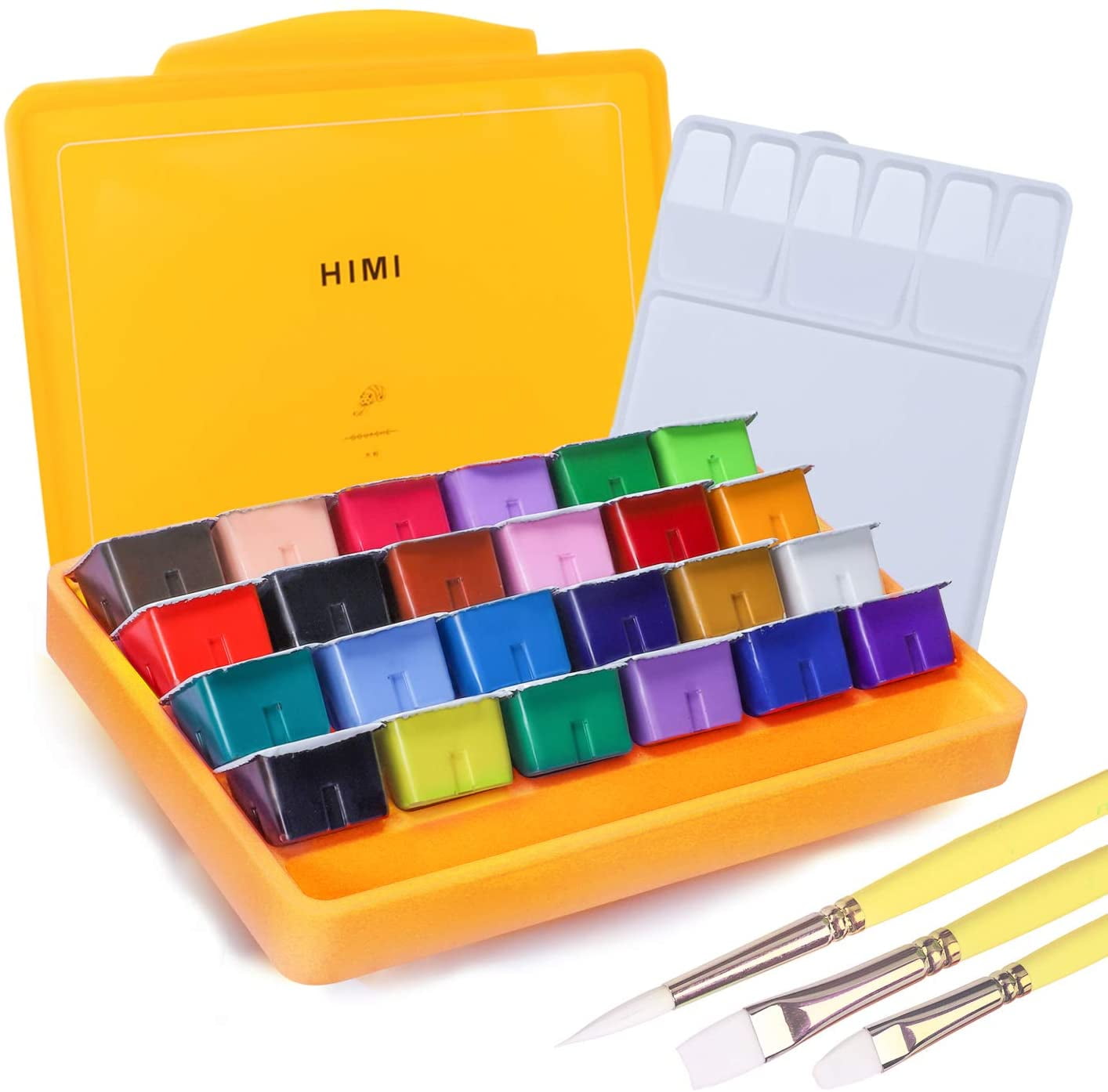 Gouache Paint Set, 24 Colors x 30ml Unique Jelly Cup Design with 3 PSC