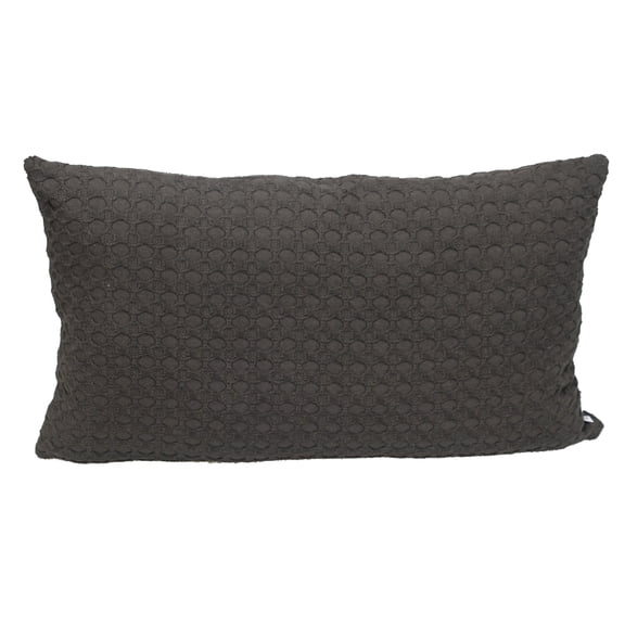 Parkland Collection Transitional Solid Gray Rectangle 14" x 26" Pillow
