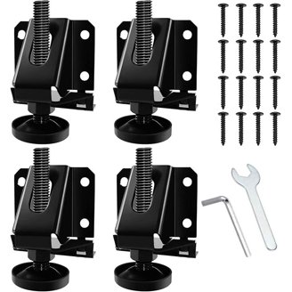 Non-skid Furniture Pads 1/4-20 UNC Adjustable Furniture Levelers – 16-Pack, Galvanized Steel Threaded Screw-On Feet For Chairs, Tables & Cabinets, Non-Skid PP Base Non-skid Furniture Pads 1/4-20 UNC Adjustable Furniture Levelers – 16-Pack, Galvanized Steel Threaded Screw-On Feet For Chairs, Tables & Cabinets, Non-Skid PP Base