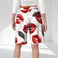 thumbnail image 4 of Xysaqa Plus Size Women's Heart Print Bermuda Shorts Knee Length Summer Drawstring Elastic Waist Casual Long Shorts Loose Comfy Lounge Running Yoga Shorts with Pockets 3X 4X 5X Clearance, 4 of 6