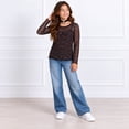 thumbnail image 3 of Forever 21 Girls Mesh Top Two-Fer Long Sleeve Shirt with Built-In Camisole and Velvet Charm Choker, 3 of 7