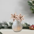 thumbnail image 4 of Luoshdecor Christmas Poinsettia Picks,Artificial Silk Glitter Sequin Flower Branches for Xmas Tree Wreath Vase Table Centerpiece 7.9 in, 4 of 6