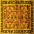 thumbnail image 1 of Ahgly Company Indoor Square Oriental Yellow Industrial Area Rugs, 8' Square, 1 of 4