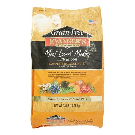 Evanger's Meat Lover's Medley Grain-Free Rabbit Dry Dog Food, 33