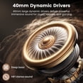 thumbnail image 3 of Bluetooth Headphones Over Ear, 78H Playtime Wireless Headphones, Bluetooth 5.4 Dual Device with Deep Bass, ANC Active Noise Cancelling Headphones, Foldable Lightweight Headset for Travel Home Office, 3 of 10