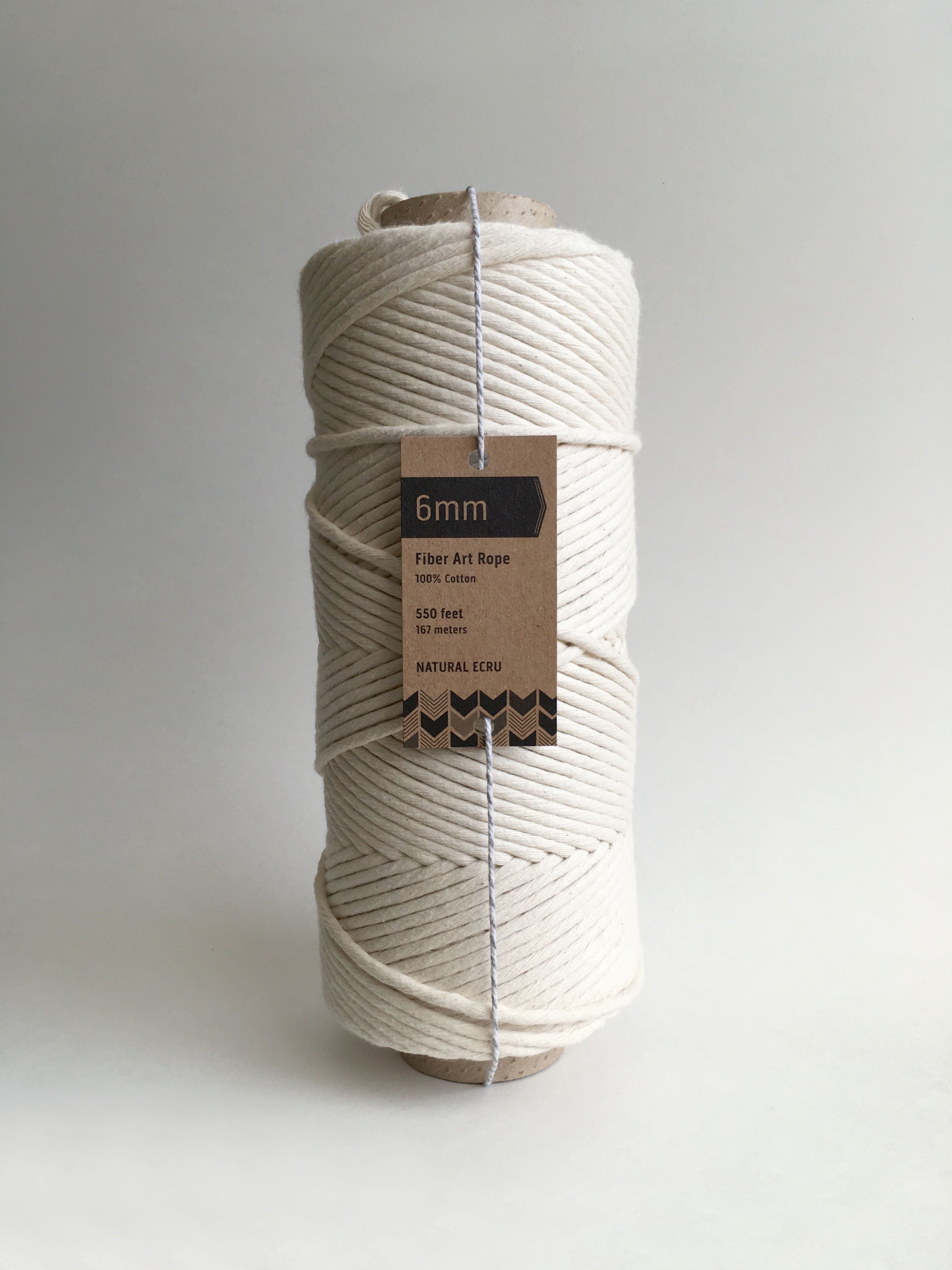 6mm Single Strand Cotton Macrame Cord - Natural