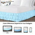 thumbnail image 4 of CCNY 11" Inch Drop Multi Ruffled Bed Skirt King Size 100% Microfiber Made Light Blue Color, 4 of 6