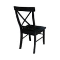 International Concepts Simply Linen X-Back Dining Chair in Black (Set ...