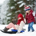 thumbnail image 3 of Costway Folding Kids Metal Snow Sled Frost-Resistant Pull Rope Snow Slider Leather Seat, 3 of 10