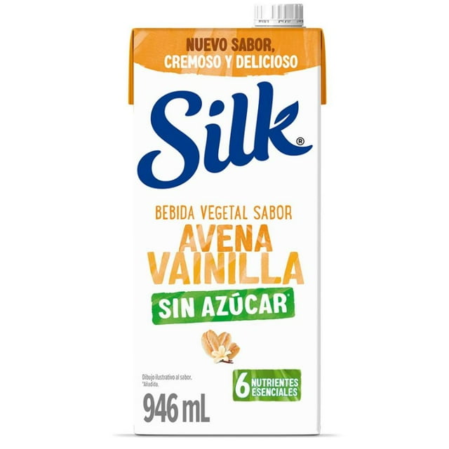 Bebida vegetal Silk sabor avena y vainilla sin azúcar 946 ml