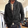 thumbnail image 3 of Suéter nuevo de otoño e invierno para hombre, chaqueta de punto con solapa retro, suéter tipo cárdigan, ropa para hombre, 3 of 5