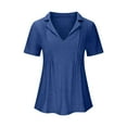 thumbnail image 3 of Njoeus Going Out Tops for Women, Tops for Women Trendy women's V-Neck Short Sleeve Tops and Blouses Work Casual Collared Tunic Shirt Summer S-XXL, 3 of 5