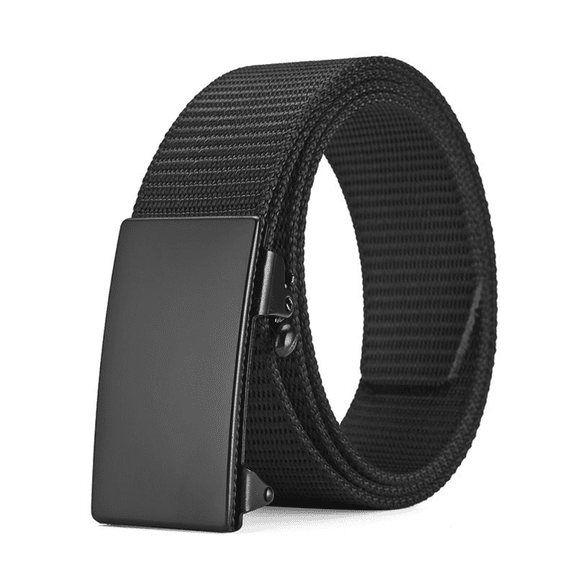 1‑Pack Men’s Nylon Ratchet Tactical Belt, Adjustable Automatic Ratcheting Buckle Heavy Duty Webbing Belt for Work Golf Hiking Outdoor Casual Daily Wear