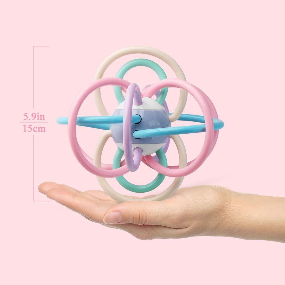 Perfect Activity Toy for Newborn Teething and Motor Skill Development 0-18 Months Suitable for Infants TEMI Baby Rattle and Sensory Teether Ball Boys and Girls Early Education