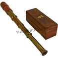 thumbnail image 2 of Beautiful brown Leather Encased Brass Telescope with Wood Box Handmade Rustic Vintage Home Decor Gifts, 2 of 5