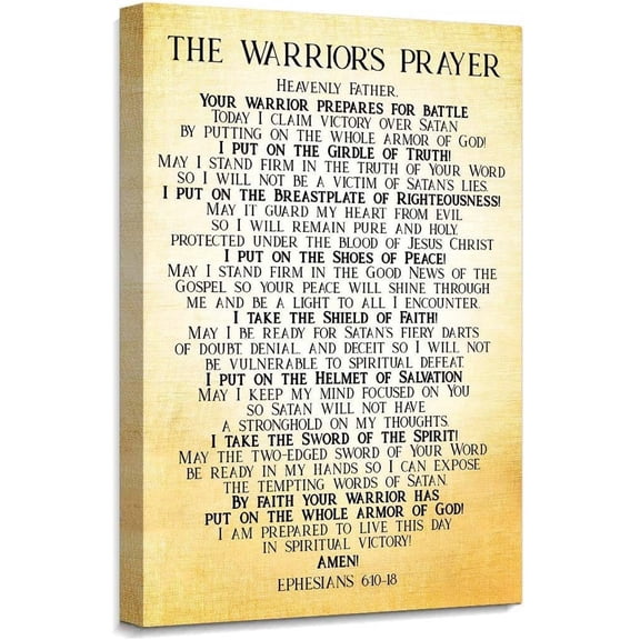 The Warriors Prayer Wall Art poster  Ephesians 6 1018 Bible Verse Poster Christian Quotes Wall Decor God Prayer  for Living Room Office Hallway poster