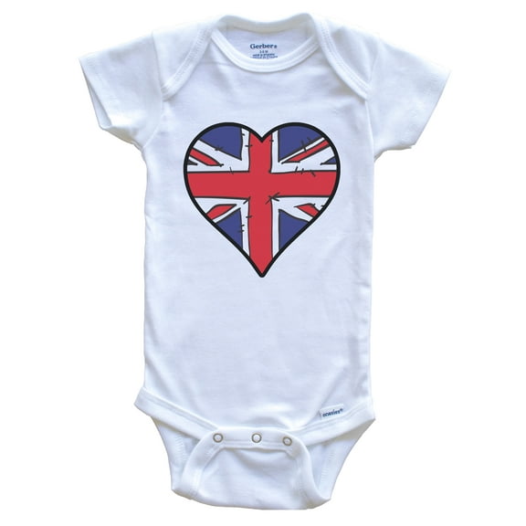 United Kingdom Heart British Flag Baby Bodysuit