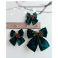 thumbnail image 4 of Korean Style Christmas Bow Ornament Red Velvet 3D Bell Bow Decorations, 4 of 7