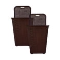 thumbnail image 2 of Cesto para Ropa Sucia Tipo Rattan - 2 Piezas con Tapa Abatible y Agarraderas Laterales - Chocolate, 2 of 7