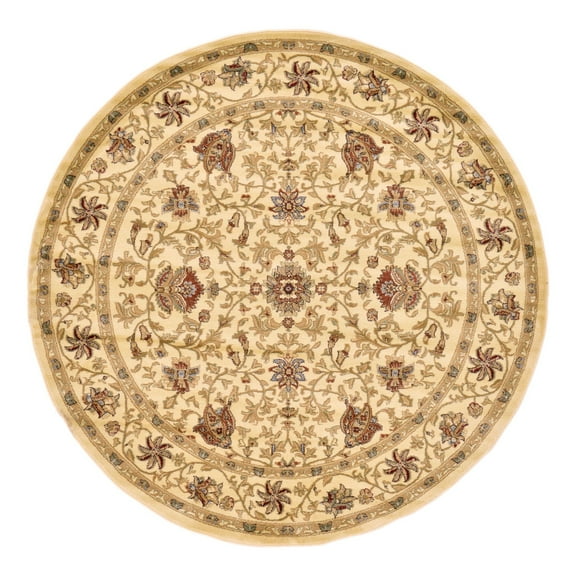 Unique Loom Voyage Collection Area Rug - Lawrence (7' 10" Round Cream/Teal)