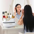 thumbnail image 3 of Organizador de maquillaje YGJT de gran capacidad para tocador blanco, 3 of 6