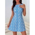 thumbnail image 3 of PRETTYGARDEN Womens Summer Short Dress Floral Sleeveless Boat Neck A Line Formal Cocktail Party Mini Dresses, 3 of 9