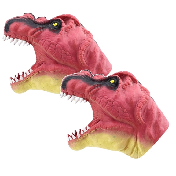 2Pack Soft Doll Dinosaure Hand Puppets Figure Rubber Realistic Head Animal Arm Dino Finger Puppets Birthday Gift